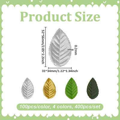 400Pcs 4 Colors Cloth Artificial Leaves DIY-MA0007-15A-1