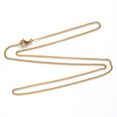 304 Stainless Steel Curb Chain Necklace NJEW-S420-001B-G-1