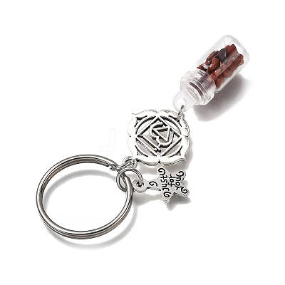 7Pcs Tibetan Style Alloy Keychains KEYC-JKC01386-1