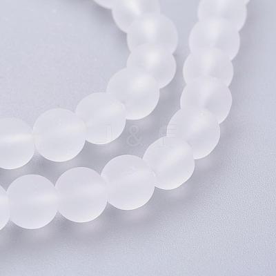 Baking Paint Transparent Glass Bead Strands GLAA-S031-6mm-13-1