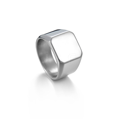 Square 304 Stainless Steel Finger Rings WGB1DFB-21-1
