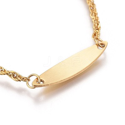 Ion Plating(IP) 304 Stainless Steel ID Bracelets BJEW-L637-11-G-1