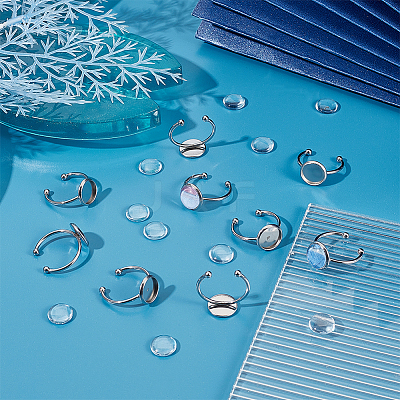 DIY Blank Dome Finger Ring Making Kit DIY-UN0004-18A-1