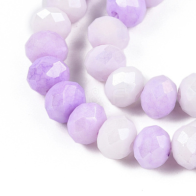 Anti-Tarnish Ombre Effect Dyed Glass Beads Strands GLAA-C023-02-B07-1