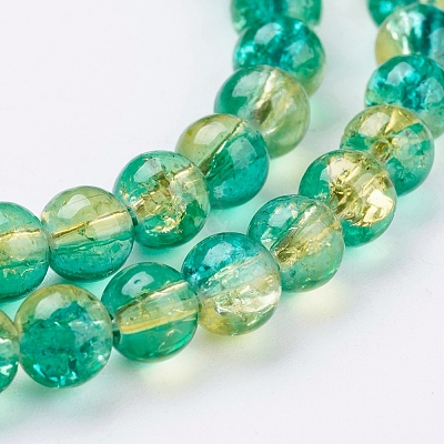 Crackle Glass Beads Strands X-CCG-Q002-6mm-07-1