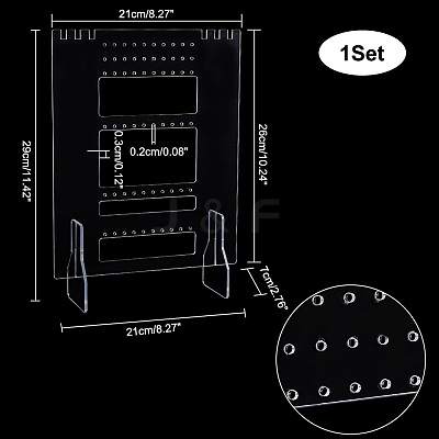 Rectangle Acrylic Jewelry Display Stands EDIS-WH0021-38-1