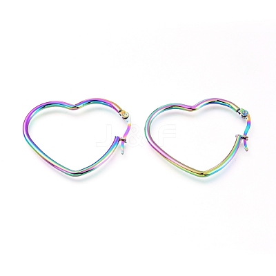 201 Stainless Steel Hoop Earrings EJEW-A052-12D-M-1