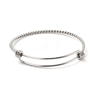 Non-Tarnish 304 Stainless Steel Expandable Bangle for Girl Women BJEW-C003-04P-1