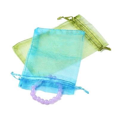 50Pcs Organza Bags Jewellery Storage Pouches Wedding Favour Party Mesh Drawstring Gift OP-FS0001-05G-1