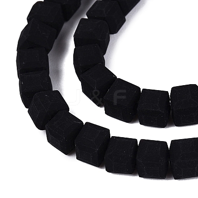 Opaque Frosted Glass Beads Strands GLAA-N072-01A-B11-1