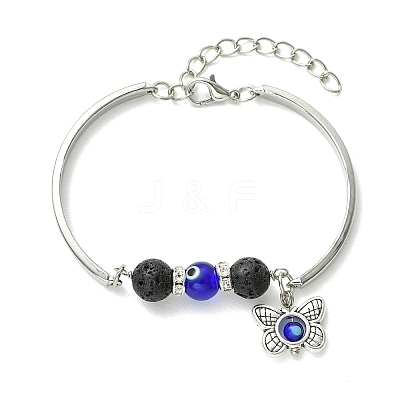 Zinc Alloy Charm Bangles for Women BJEW-JB14384-1