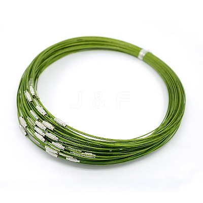 201 Stainless Steel Wire Necklace Cord TWIR-SW001-7-1-1