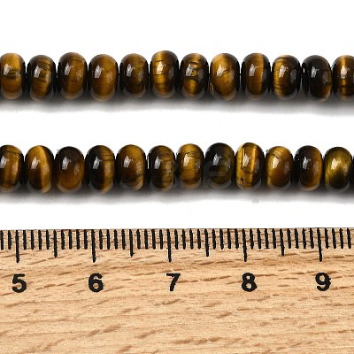 Natural Tiger Eye Beads Strands G-A275-B01-4x6mm-1