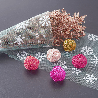 Snowflake Deco Mesh Ribbons OCOR-P010-G11-1