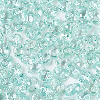 Transparent Colours Luster Glass Seed Beads SEED-N008-09C-1