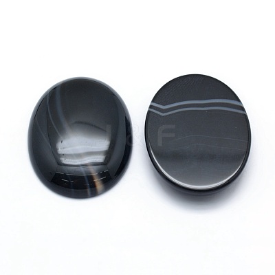 Natural Banded Agate Cabochons G-P393-I10-1