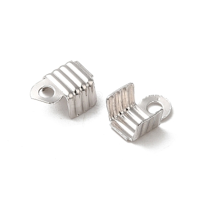 Anti-Tarnish Rhodium Plated 925 Sterling Silver Folding Crimp Ends STER-D006-25P-1