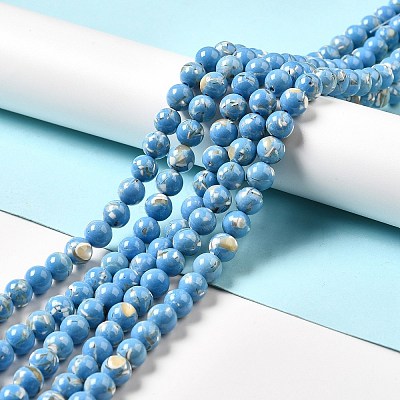 Synthetic Turquoise and Sea Shell Assembled Beads Strands G-D482-01D-04-1
