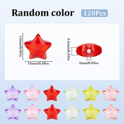 120Pcs Transparent Acrylic Beads TACR-SP0001-11A-1