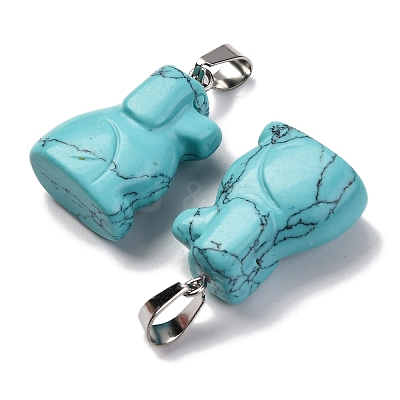 Synthetic Turquoise Pendants G-B127-07P-10-1