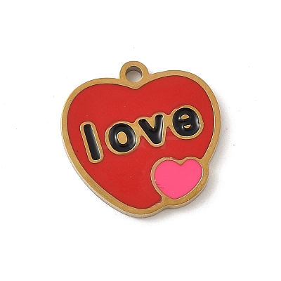 304 Stainless Steel Enamel Charms STAS-P388-19F-G-1