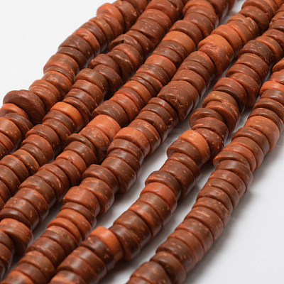 Dyed Natural Coconut Disc Bead Strands COCB-O003-07I-1