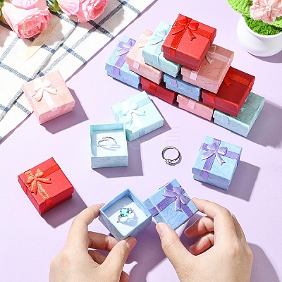 12Pcs Valentines Day Presents Packages Cardboard Ring Boxes CBOX-YW0001-04A-1