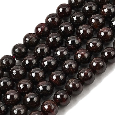 Natural Garnet Gemstone Beads Strands X-G-R263-7mm-1