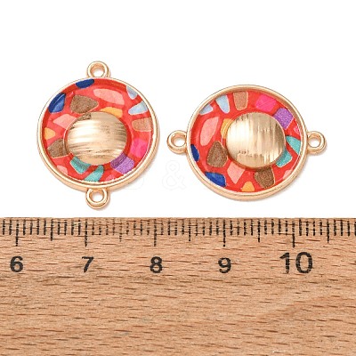 Printed Alloy Enamel Connector Charms AL-CBA2638-02-1