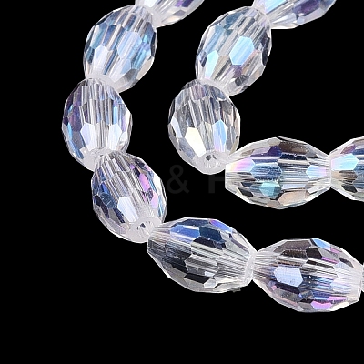 Electroplate Transparent Glass Beads Strands GL-N002-01A-A01-1