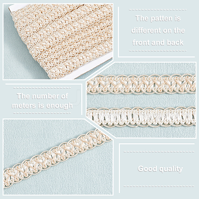 Polyester Braided Lace Trim OCOR-WH0078-09D-1