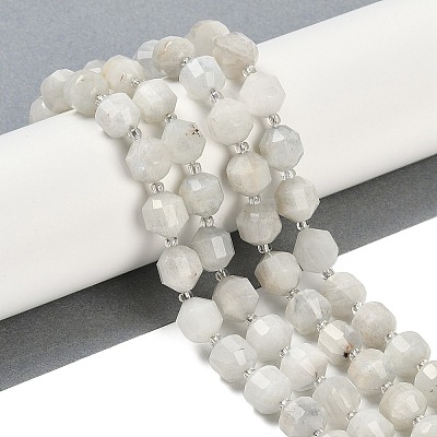 Natural White Moonstone Beads Strands G-O201B-127G-1