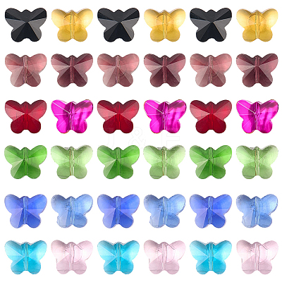 120Pcs 12 Colors Transparent Glass Beads GLAA-LT0001-02-1