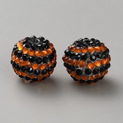 Halloween Theme Resin Rhinestone Beads RB-WH0003-08B-1
