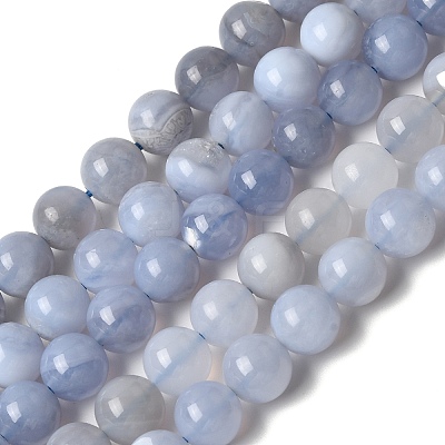 Natural Blue Lace Agate Beads Strands G-G346-A01-8mm-1