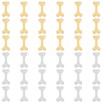 40Pcs 2 Colors 304 Stainless Steel Charms STAS-DC0012-66-1
