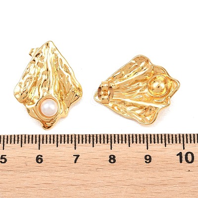 Ocean 304 Stainless Steel Stud Earrings EJEW-E614-01B-G-1