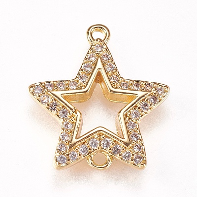 Brass Micro Pave Cubic Zirconia Links LS-ZIRC-K073-02-01G-1