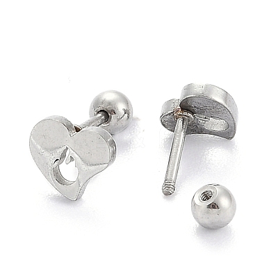 Tarnish Resistant 201 Stainless Steel Barbell Cartilage Earrings EJEW-R147-36-1