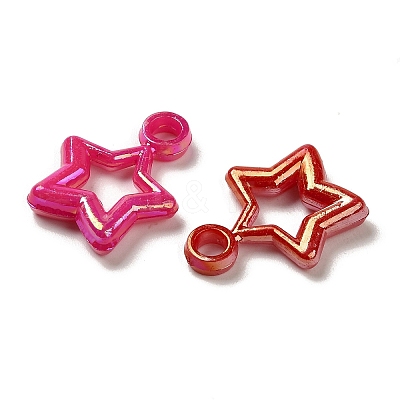 Plating Opaque Acrylic Pendants OACR-E039-57-1