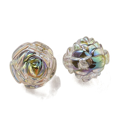 UV Plating Rainbow Iridescent Acrylic Beads LS-OACR-P010-20A-1