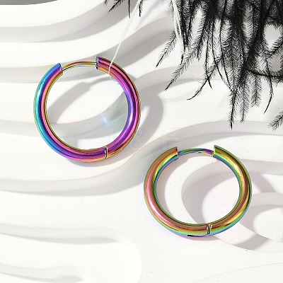 202 Stainless Steel Huggie Hoop Earrings EJEW-F111A-20mm-RC-1