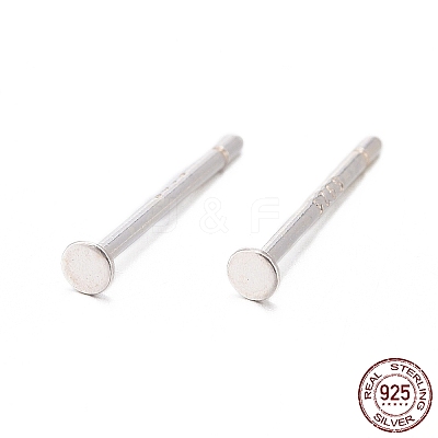 925 Sterling Silver Flat Pad  Stud Earring Findings STER-K167-045A-S-1