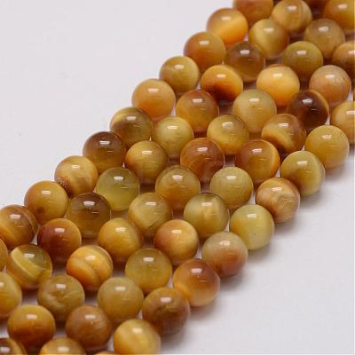 Natural Tiger Eye Bead Strands G-P230-08-E-8mm-1