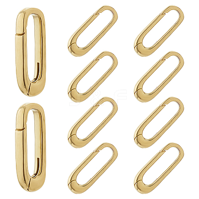 10Pcs Brass Spring Gate Rings KK-FH0008-17C-1