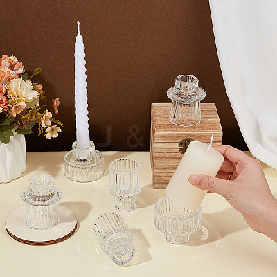 6Pcs 3 Styles CDouble-ended Glass Candlestick AJEW-OC0013-93-1