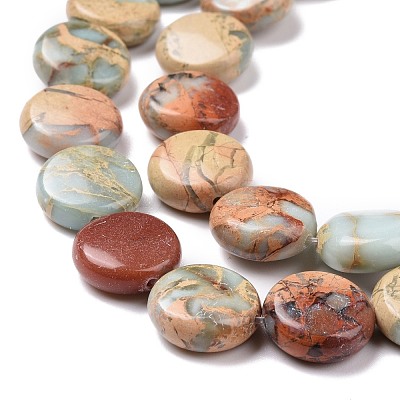 Natural Aqua Terra Jasper Beads Strands G-E572-02-1