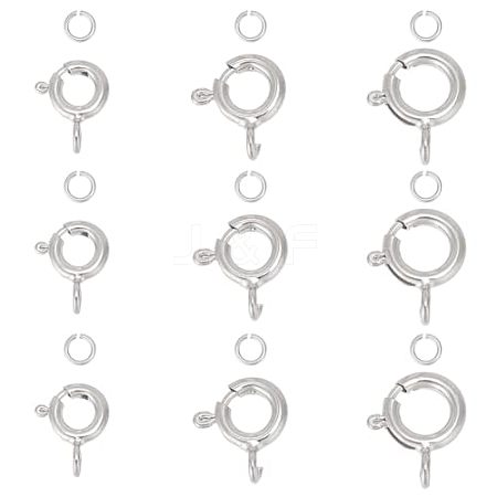 GOMAKERER 925 Sterling Silver Spring Ring Clasps with Open Jump Rings STER-GO0001-04S-1