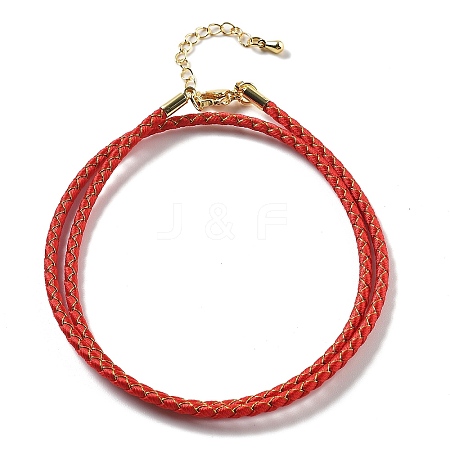 Polyester Cord Braided Necklace Makings MAK-L043-03G-16-1