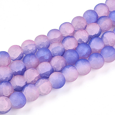 Crackle Glass Beads Strands GLAA-N009-10mm-08-1